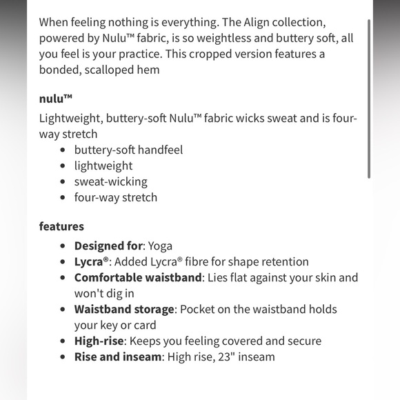 NWOT Lululemon Align Scalloped Hem High-Rise 23" Leggings in Vintage Plum Color - Picture 13 of 13